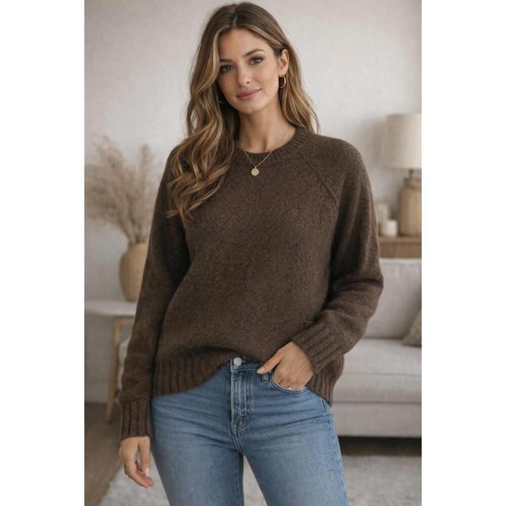 Anthropologie Womens Small Brown Sweater Pullover NWT Cozy Knit Top